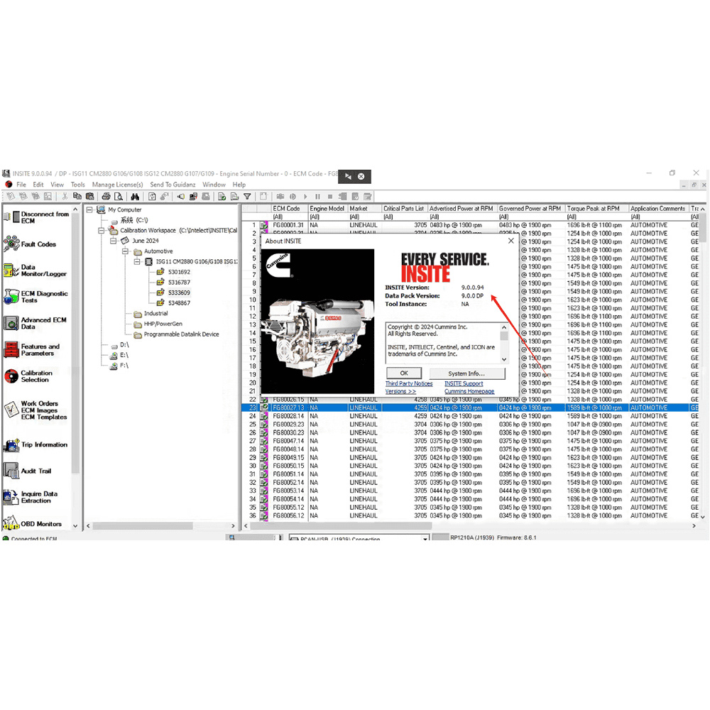 Latest CUMMINS INSITE V9.0.0 PRO 2024.04 Electronic Service Diagnostic Software