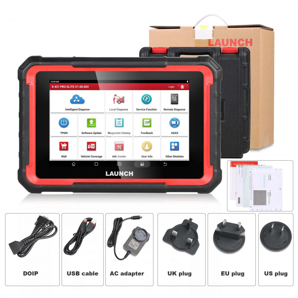 LAUNCH X431 PRO ELITE Car Diagnostic Tool OBD2 Scanner CANFDDOIP Active Test 32 Reset Functions