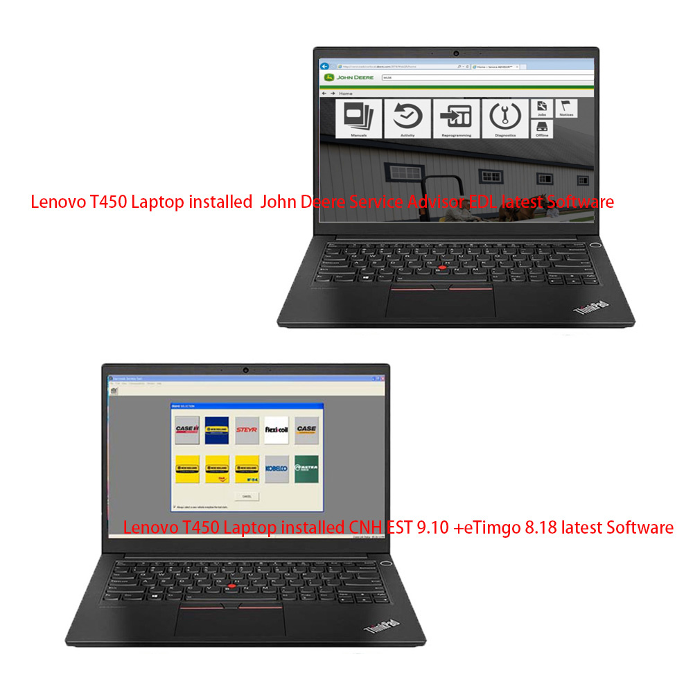 Lenovo T450 Laptop installed CNH EST 8.6 9.11 Software/ John Deere Service Advisor EDL V2 V3 Software Ready to Use