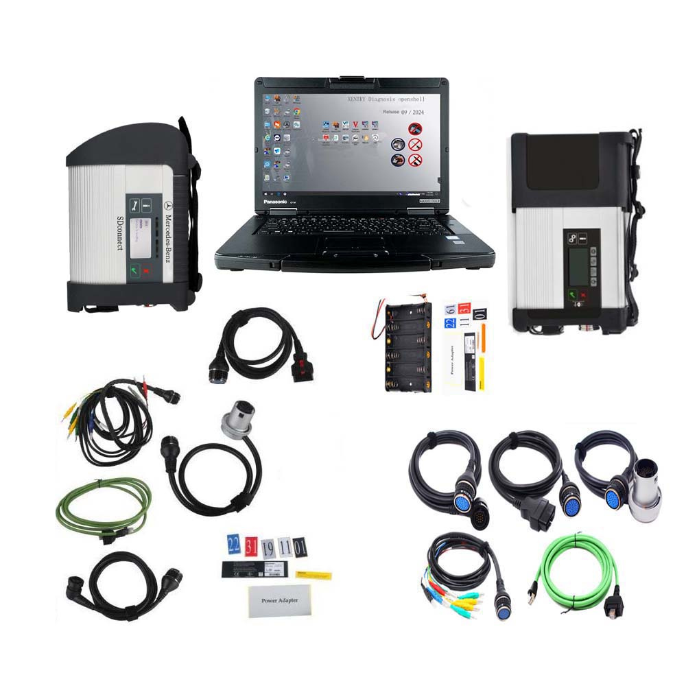 V2024.10 MB SD Connect C4 C5 Doip MB Star Diagnosis Plus Panasonic CF54 I5 8G Laptop With Engineering Software 