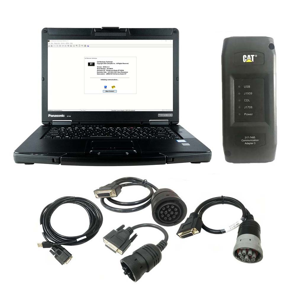 2024C/2019C CAT Caterpillar ET Diagnostic Adapter 3 (Real Caterpillar ET3 Adapter III) PLUS Panasonic CF54 Laptop